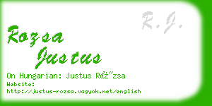 rozsa justus business card